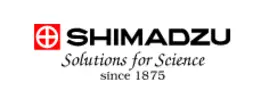 A black and white logo of shimadzu